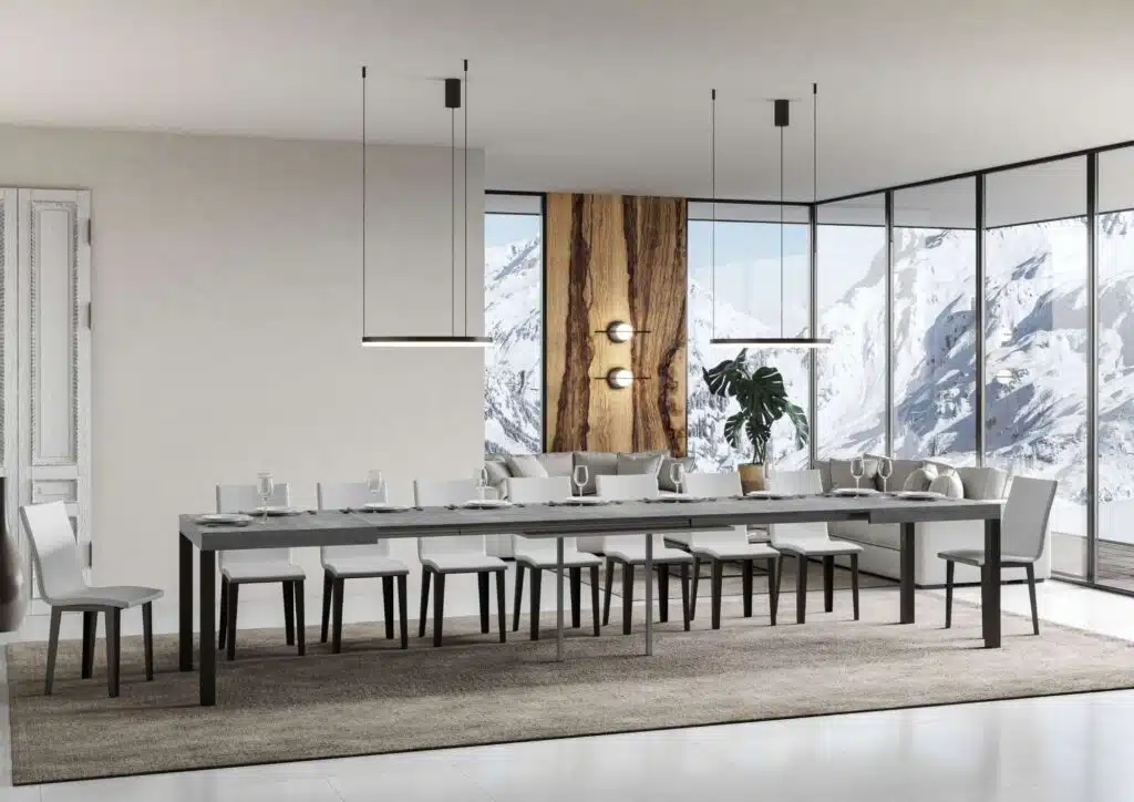 Tavolo allungabile 200/460x90 cm Everyday cemento gambe antracite - foto 4