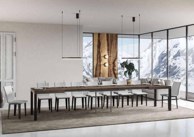 Tavolo allungabile 180/440x90 cm Everyday noce gambe antracite - immagine 4