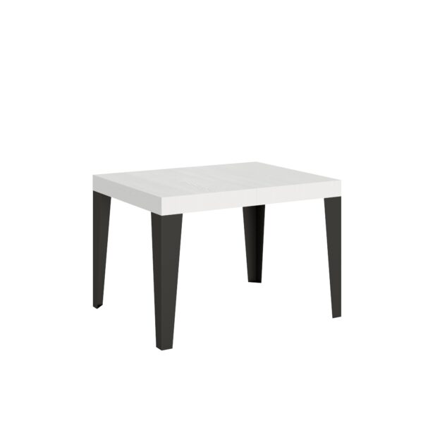 Tavolo allungabile 120/204x80 cm Flame bianco frassino gambe antracite
