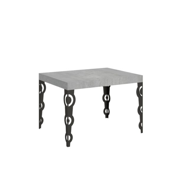 Tavolo allungabile 120/204x80 cm Karamay cemento gambe antracite
