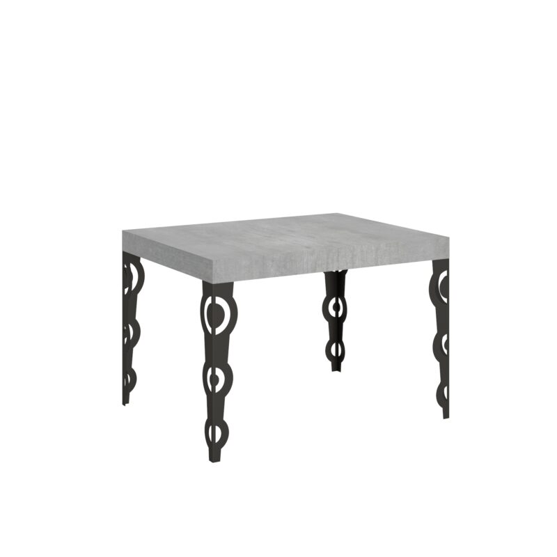 Tavolo allungabile 110/194x70 cm Karamay cemento gambe antracite
