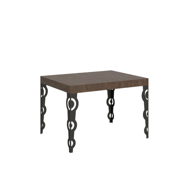 Tavolo allungabile 120/204x80 cm Karamay noce gambe antracite