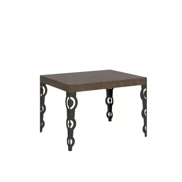 Tavolo allungabile 120/204x80 cm Karamay noce gambe antracite
