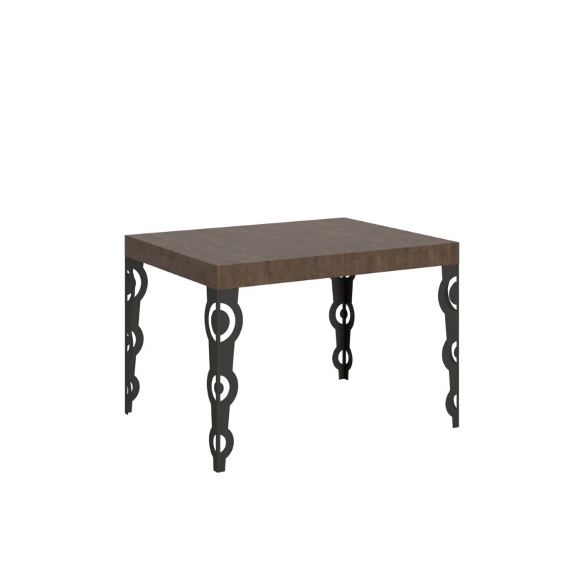 Tavolo allungabile 120/204x80 cm Karamay noce gambe antracite