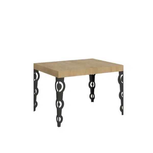Tavolo allungabile 120/204x80 cm Karamay quercia natura gambe antracite