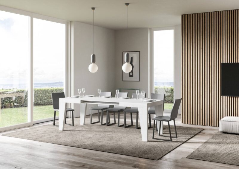 Tavolo allungabile 130/390x90 cm Naxy bianco frassino - immagine 3