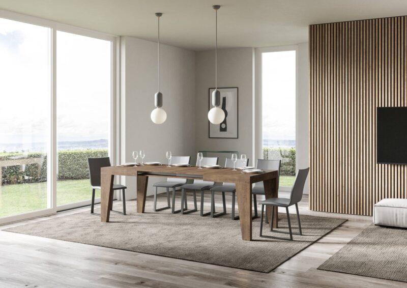 Tavolo allungabile 130/390x90 cm Naxy noce - immagine 2
