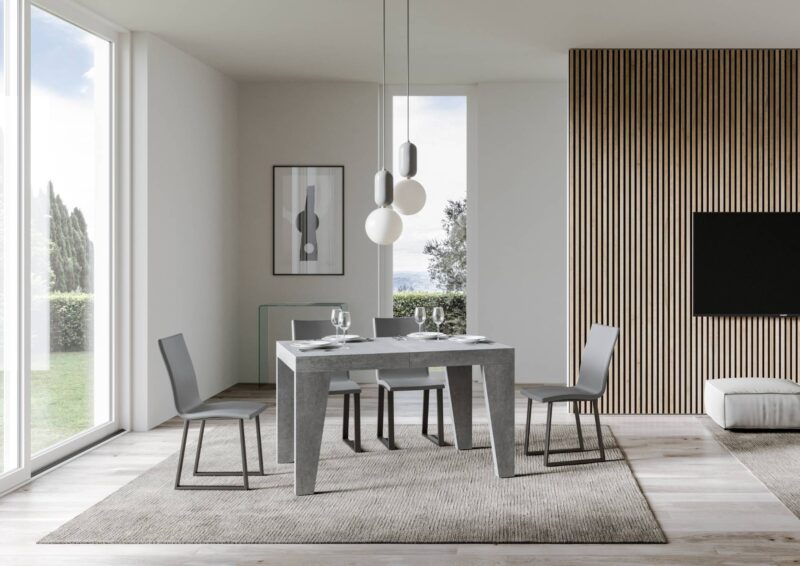 Tavolo allungabile 120/380x90 cm Naxy cemento - immagine 2