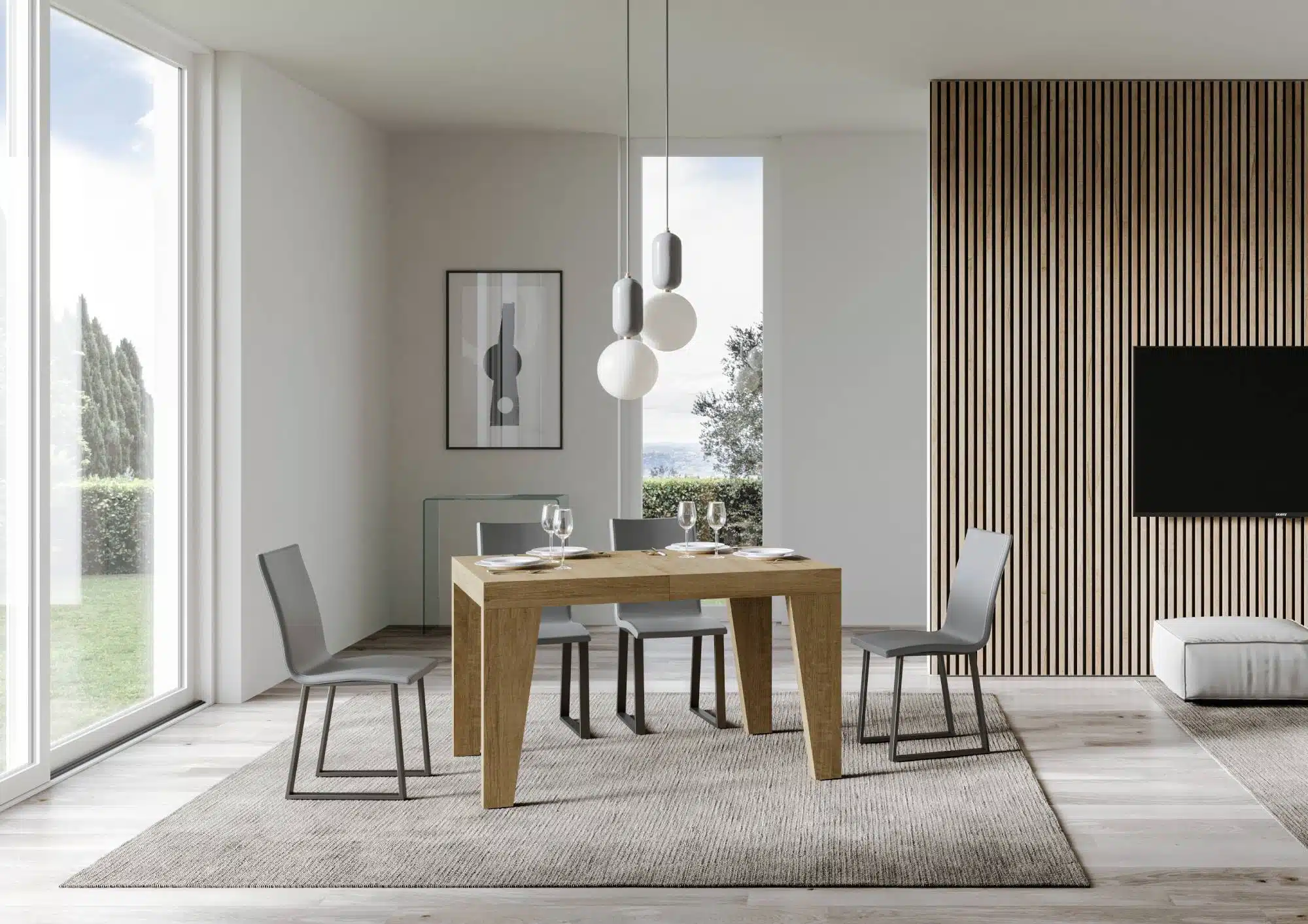 Tavolo allungabile 140/244x90 cm Naxy quercia natura - immagine 2