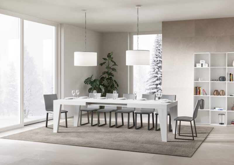 Tavolo allungabile 200/304x90 cm Naxy bianco frassino - immagine 3