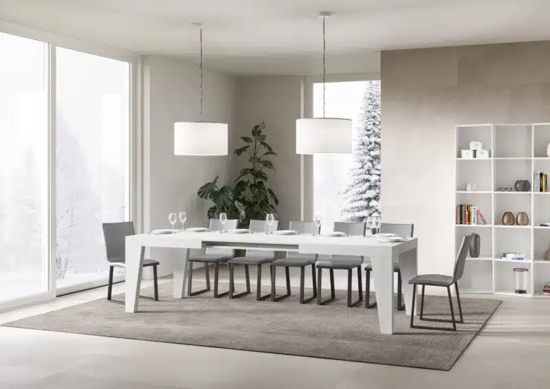 Tavolo allungabile 200/304x90 cm Naxy bianco frassino - foto 3