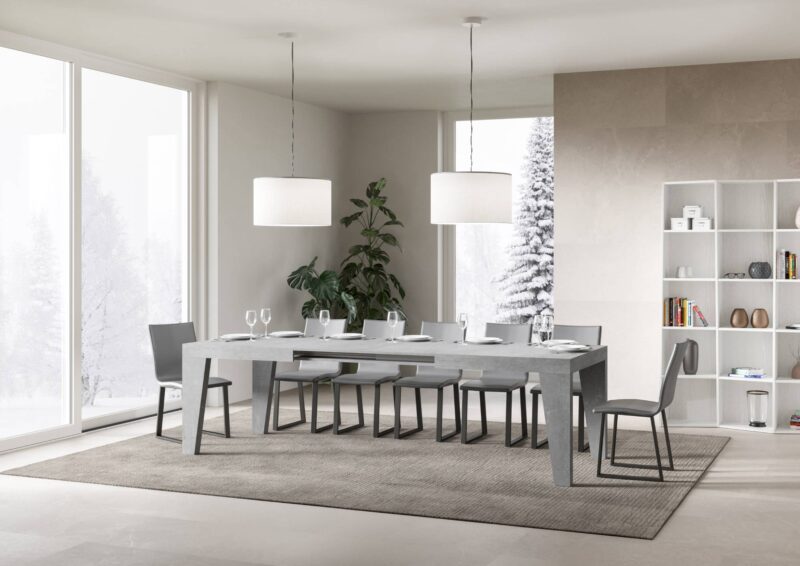 Tavolo allungabile 200/304x90 cm Naxy cemento - immagine 3