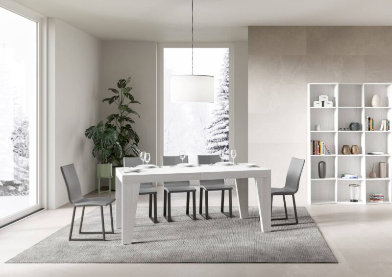 Tavolo allungabile 200/304x90 cm Naxy bianco frassino - immagine 2