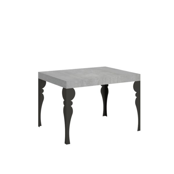 Tavolo allungabile 120/204x80 cm Paxon cemento gambe antracite