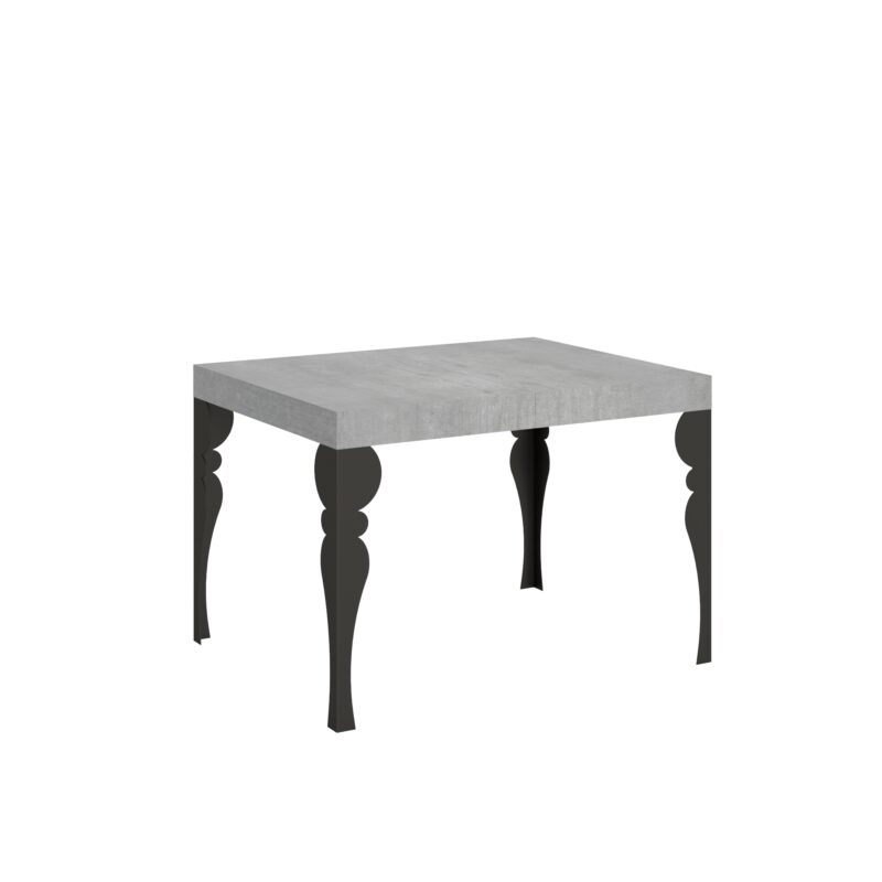 Tavolo allungabile 110/194x70 cm Paxon cemento gambe antracite