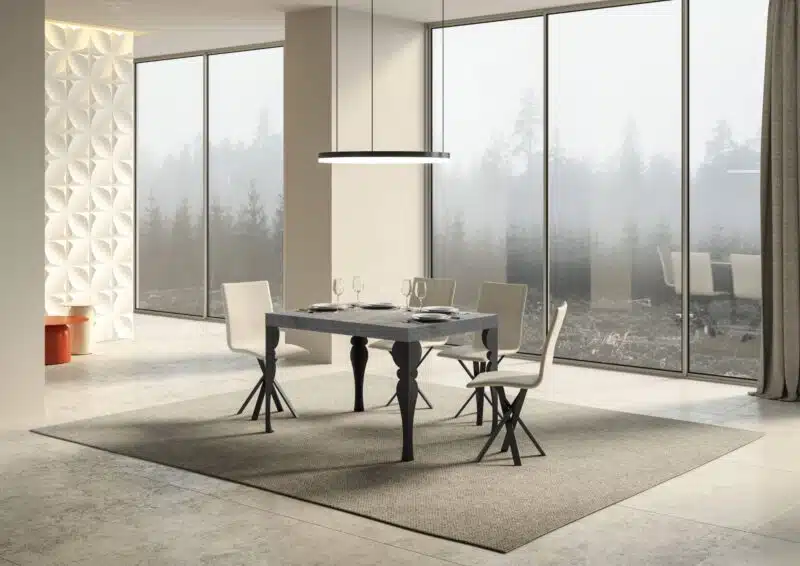Tavolo allungabile 130/234x90 cm Paxon cemento gambe antracite - foto 2