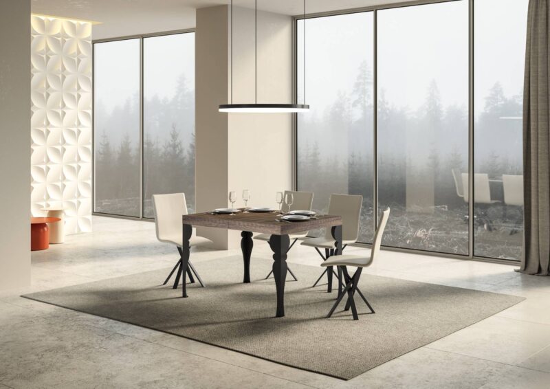 Tavolo allungabile 120/224x90 cm Paxon noce gambe antracite - immagine 2
