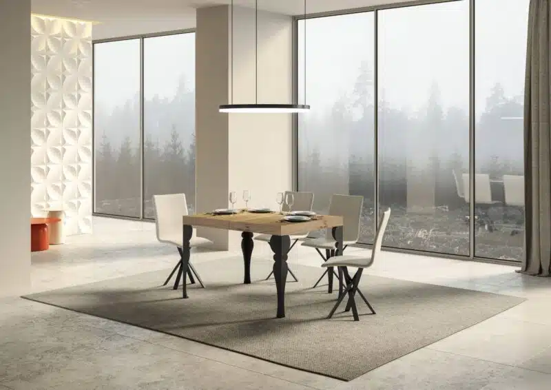 Tavolo allungabile 120/224x90 cm Paxon quercia natura gambe antracite - foto 2