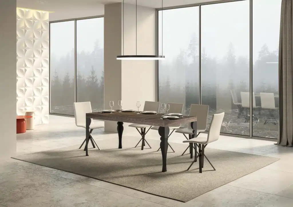 Tavolo allungabile 180/284x90 cm Paxon Premium noce gambe antracite - foto 3