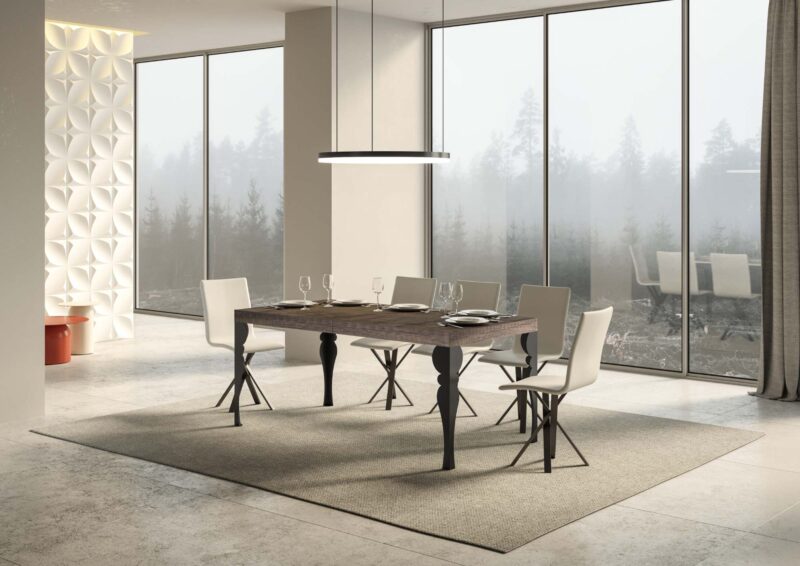Tavolo allungabile 160/244x80 cm Paxon noce gambe antracite - immagine 2