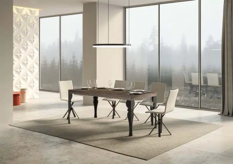 Tavolo allungabile 180/284x90 cm Paxon Premium noce gambe antracite - foto 3