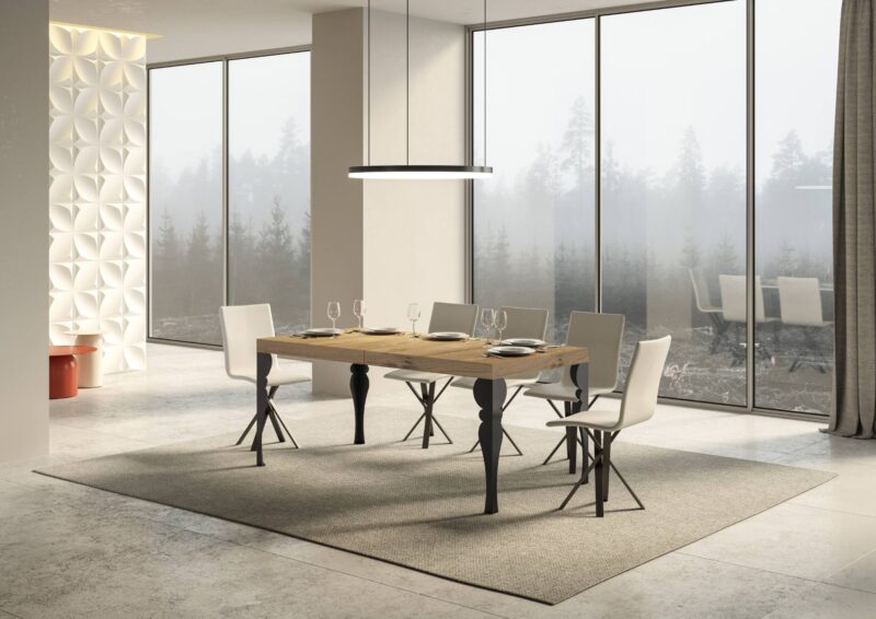Tavolo allungabile 160/244x80 cm Paxon quercia natura gambe antracite - immagine 2