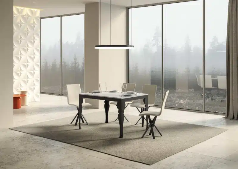 Tavolo allungabile 120/224x90 cm Paxon Evolution bianco frassino telaio e gambe antracite - foto 2