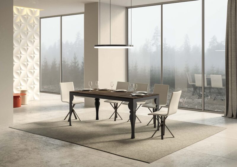 Tavolo allungabile 160/264x90 cm Paxon Evolution noce telaio e gambe antracite - immagine 2