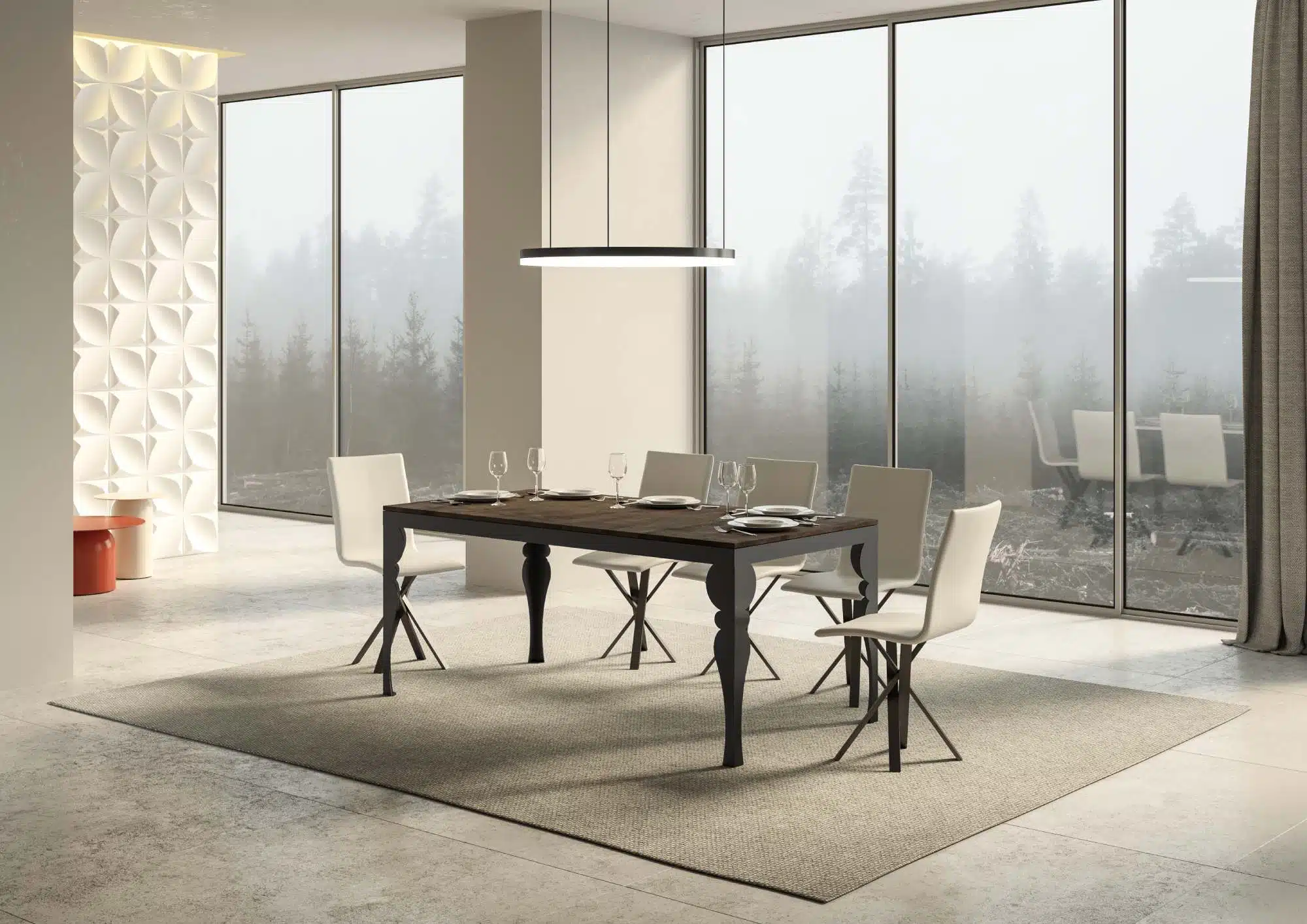 Tavolo allungabile 180/284x90 cm Paxon Evolution noce telaio e gambe antracite - immagine 2