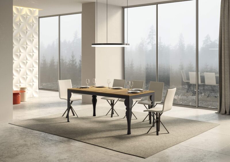 Tavolo allungabile 180/284x90 cm Paxon Evolution quercia natura telaio e gambe antracite - immagine 2