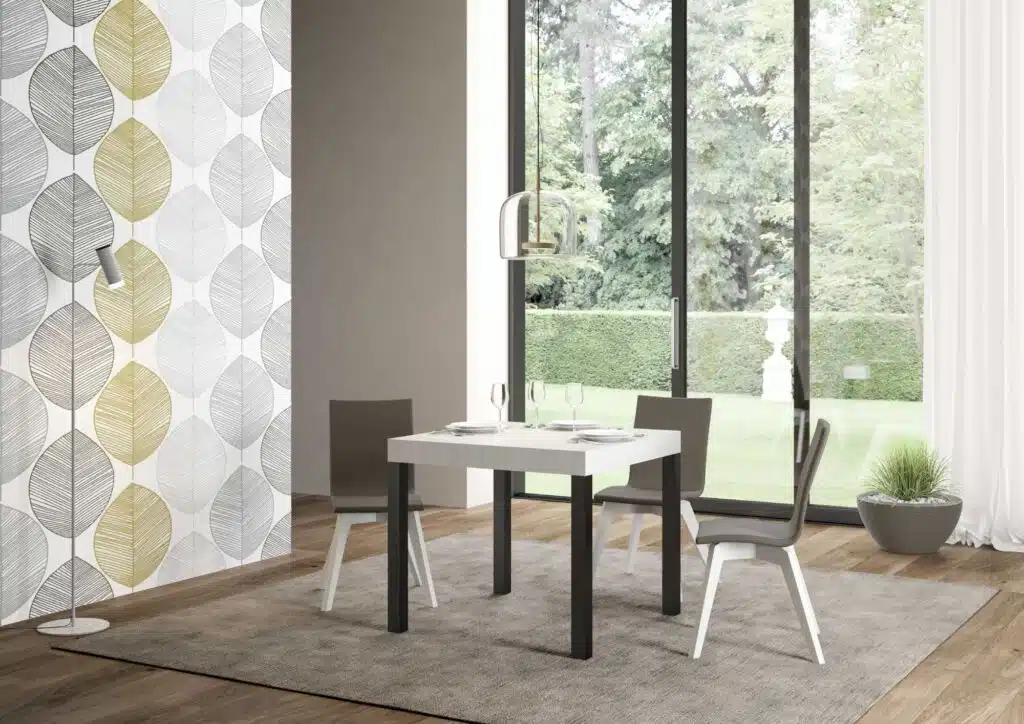 Tavolo allungabile 90/246x90 cm Everyday bianco frassino gambe antracite - foto 2