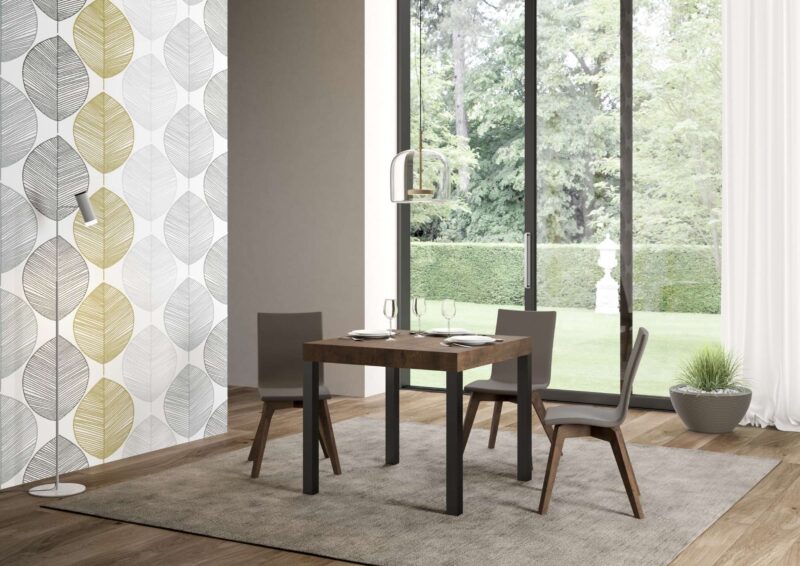 Tavolo allungabile 90/246x90 cm Everyday Premium noce gambe antracite - immagine 2