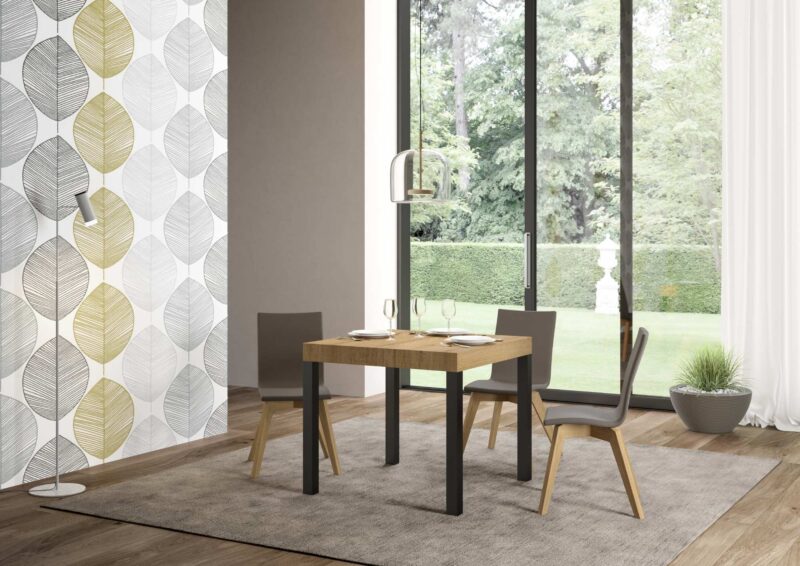 Tavolo allungabile 90/246x90 cm Everyday Premium quercia natura gambe antracite - immagine 2