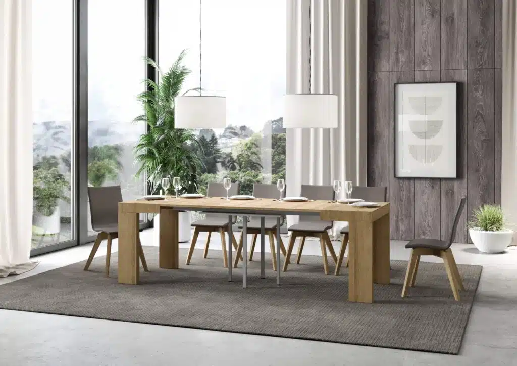 Tavolo allungabile 90/246x90 cm Roxell quercia natura - foto 3