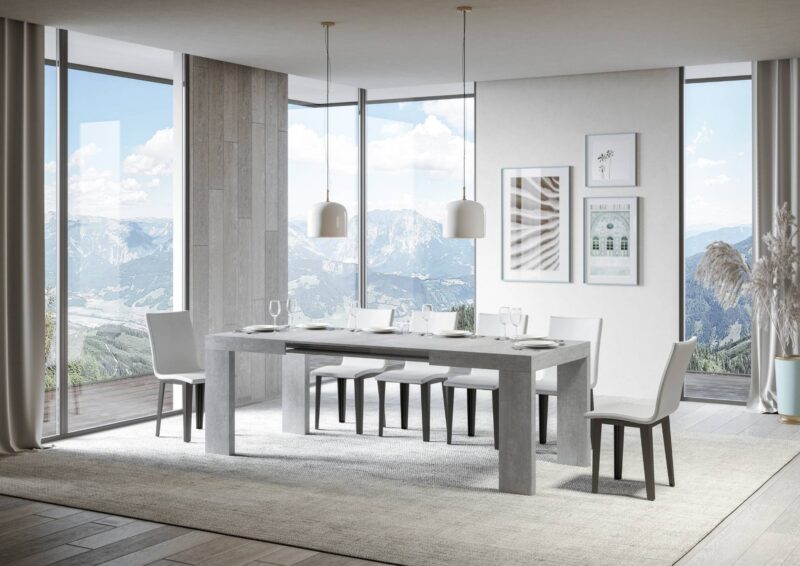 Tavolo allungabile 130/390x90 cm Roxell cemento - immagine 3
