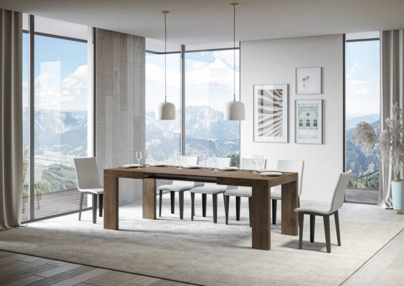 Tavolo allungabile 130/390x90 cm Roxell noce - immagine 3