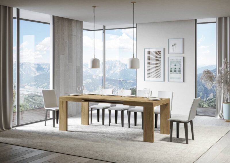 Tavolo allungabile 130/390x90 cm Roxell quercia natura - immagine 3