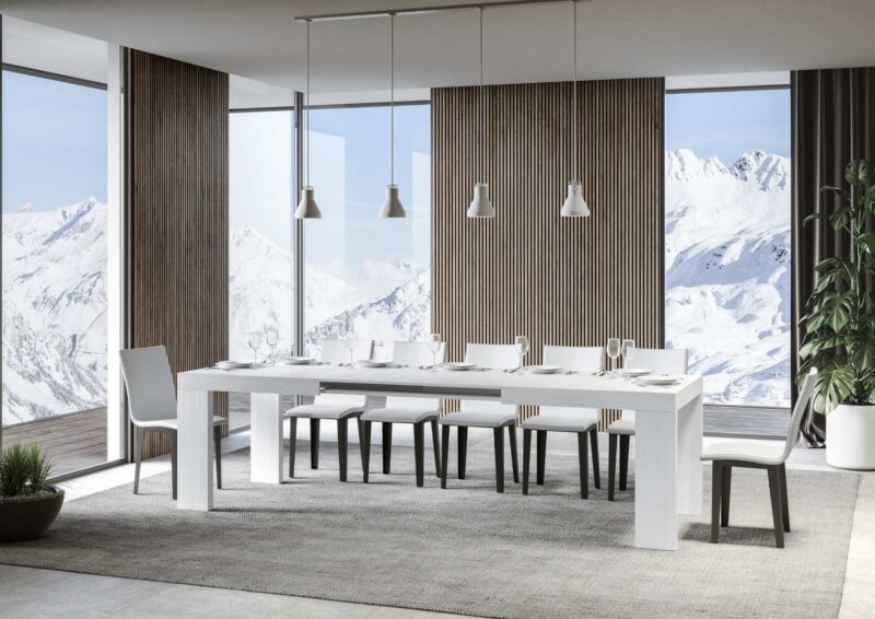 Tavolo allungabile 200/304x90 cm Roxell bianco frassino - immagine 3
