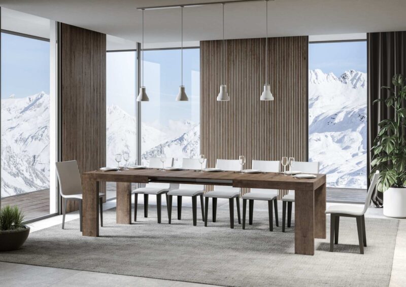 Tavolo allungabile 200/304x90 cm Roxell noce - immagine 3