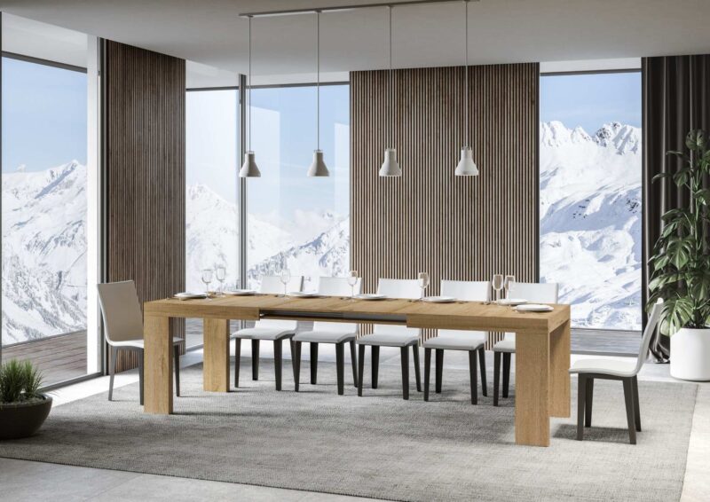 Tavolo allungabile 200/304x90 cm Roxell quercia natura - immagine 3