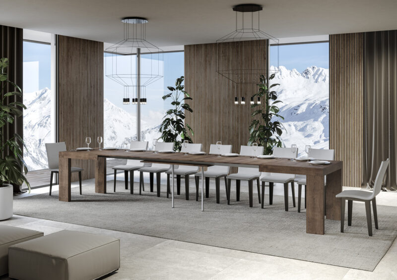 Tavolo allungabile 130/390x90 cm Roxell noce - immagine 4