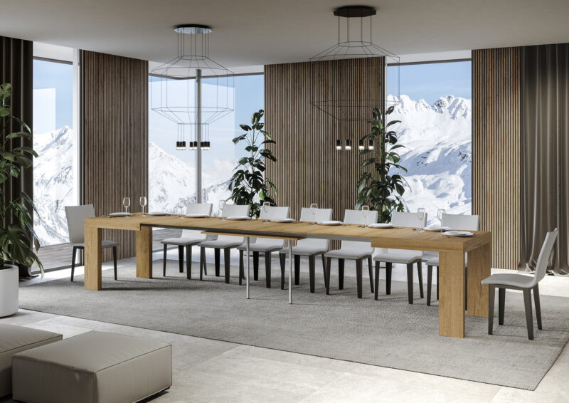 Tavolo allungabile 130/390x90 cm Roxell quercia natura - immagine 4