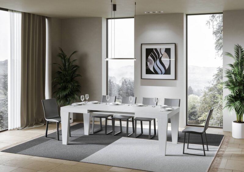 Tavolo allungabile 120/380x90 cm Spimbo bianco frassino - immagine 3