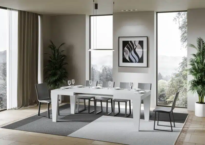 Tavolo allungabile 130/234x90 cm Spimbo bianco frassino - foto 3