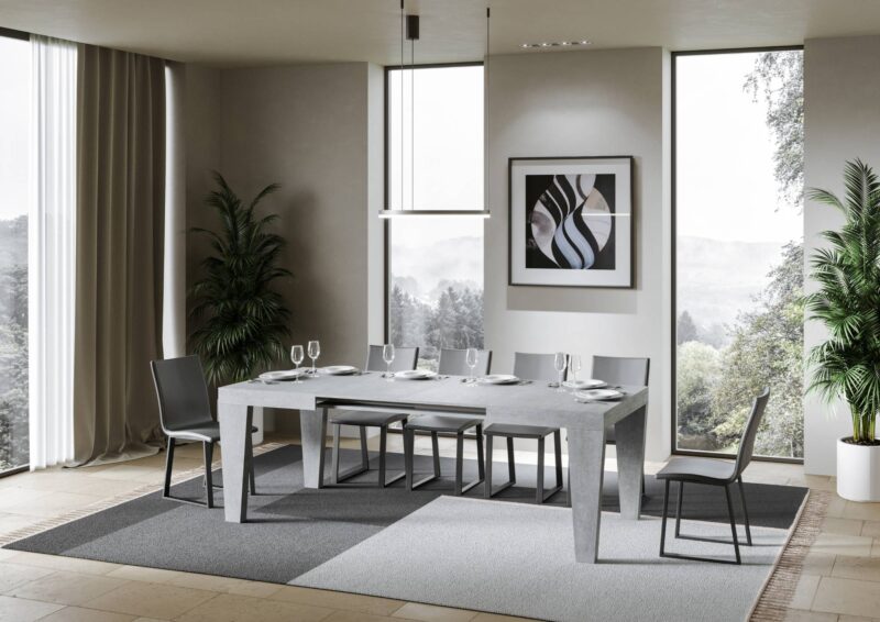 Tavolo allungabile 130/390x90 cm Spimbo cemento - immagine 3