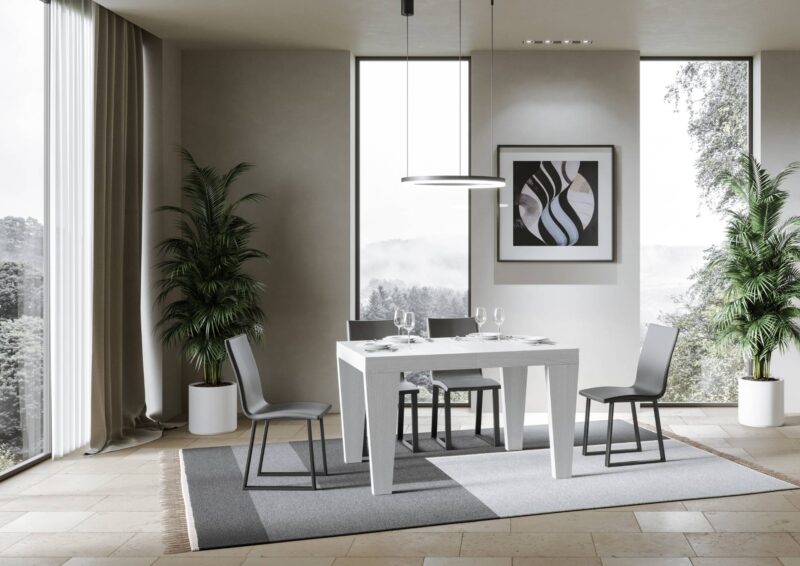 Tavolo allungabile 120/380x90 cm Spimbo bianco frassino - immagine 2