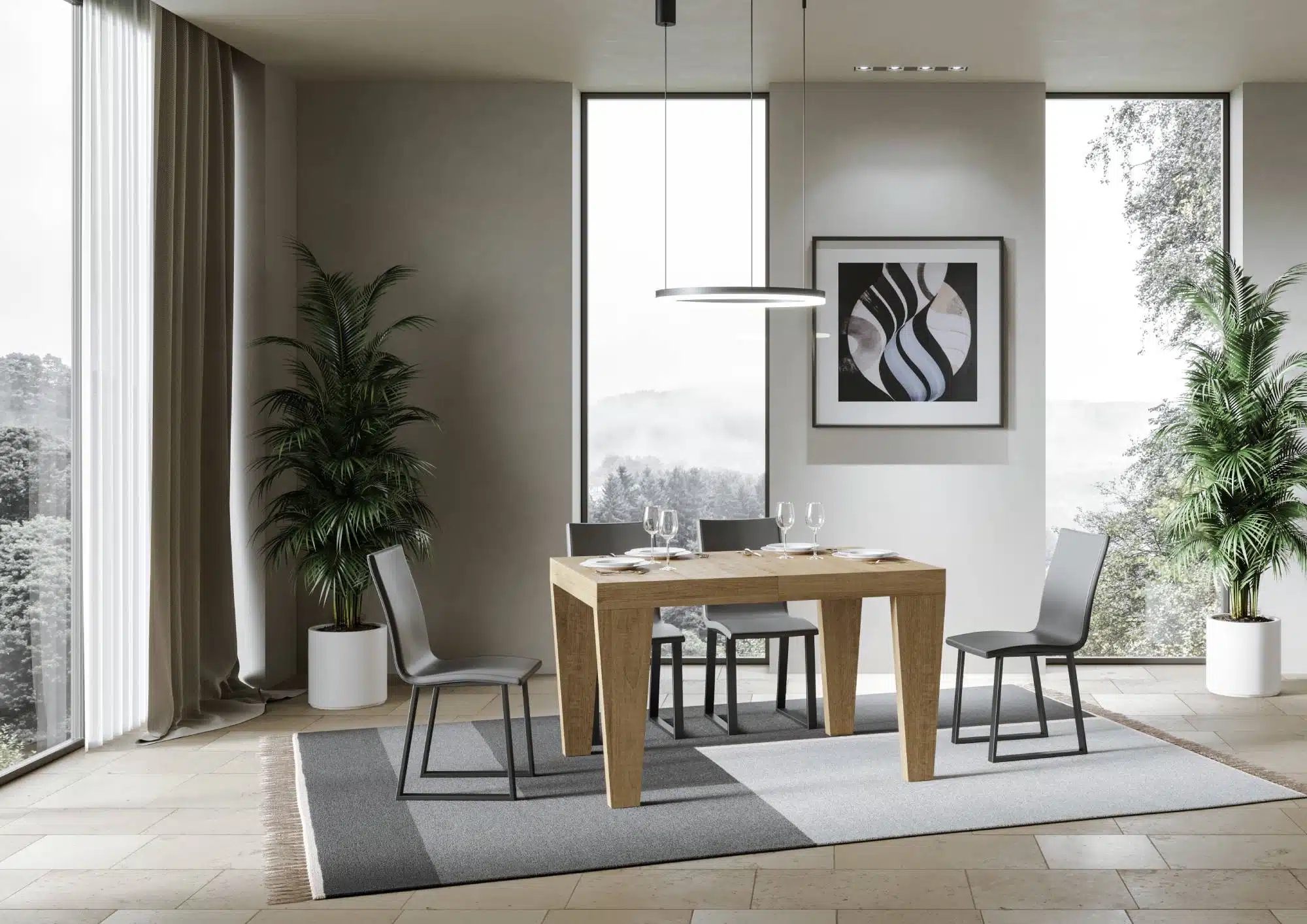 Tavolo allungabile 120/380x90 cm Spimbo quercia natura - immagine 2