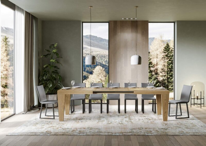 Tavolo allungabile 200/304x90 cm Spimbo quercia natura - immagine 3