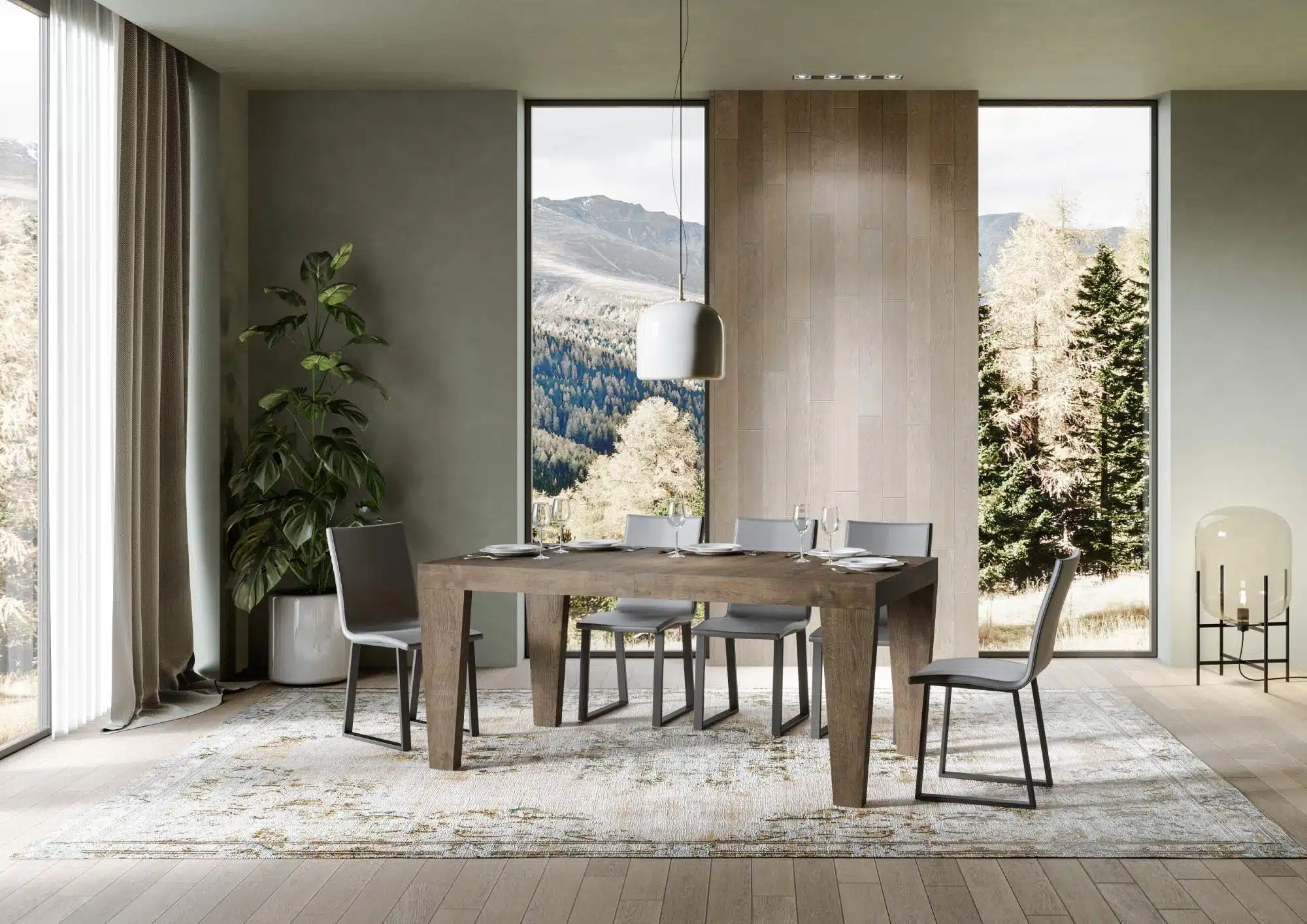 Tavolo allungabile 180/284x90 cm Spimbo Premium noce - immagine 3