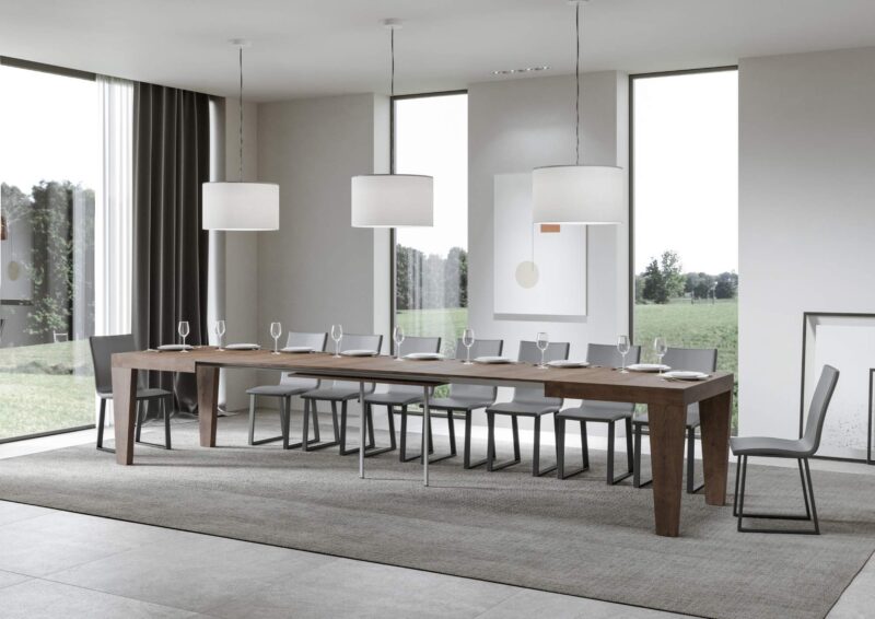 Tavolo allungabile 120/380x90 cm Spimbo noce - immagine 4